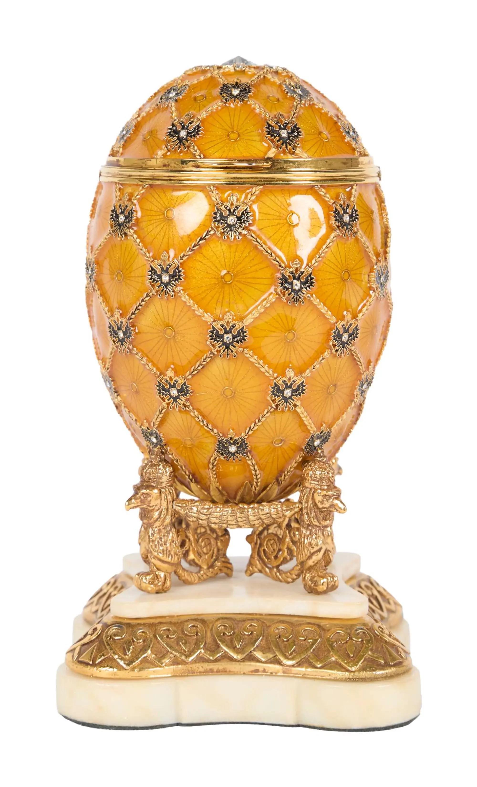 Lot #29 Jerry Weintraub “Ocean’s Twelve” Faberge Egg and Pedestal