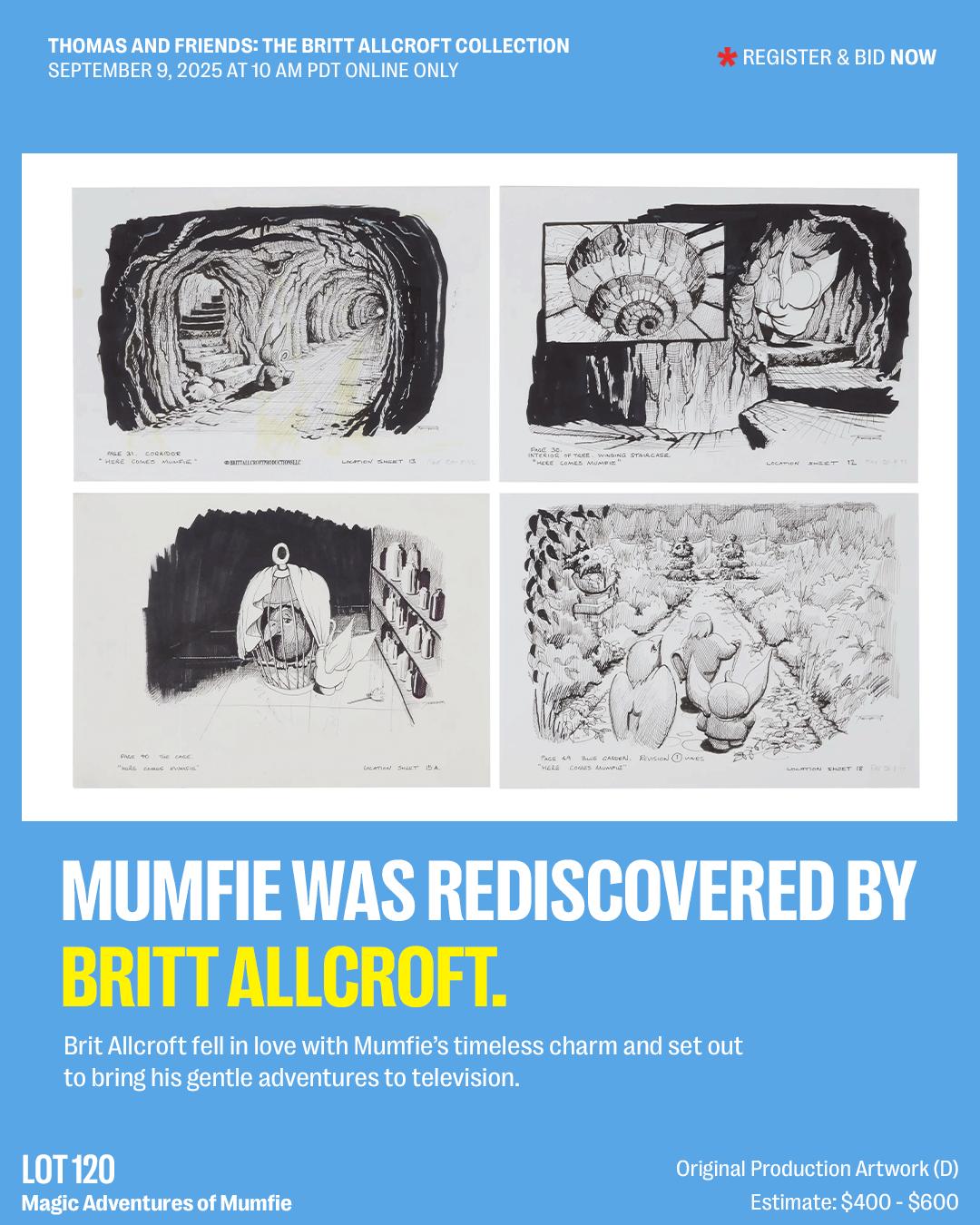 four black and white mumfie sketches