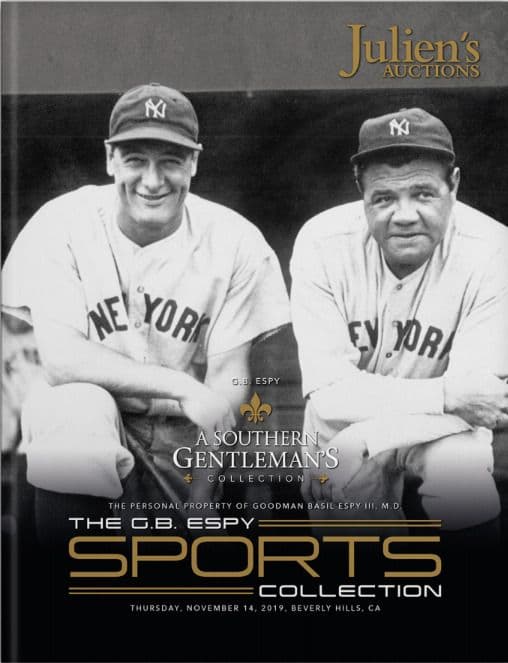 A poster for Julien's Auction sale of Goodman Basil Espy's Sports collection