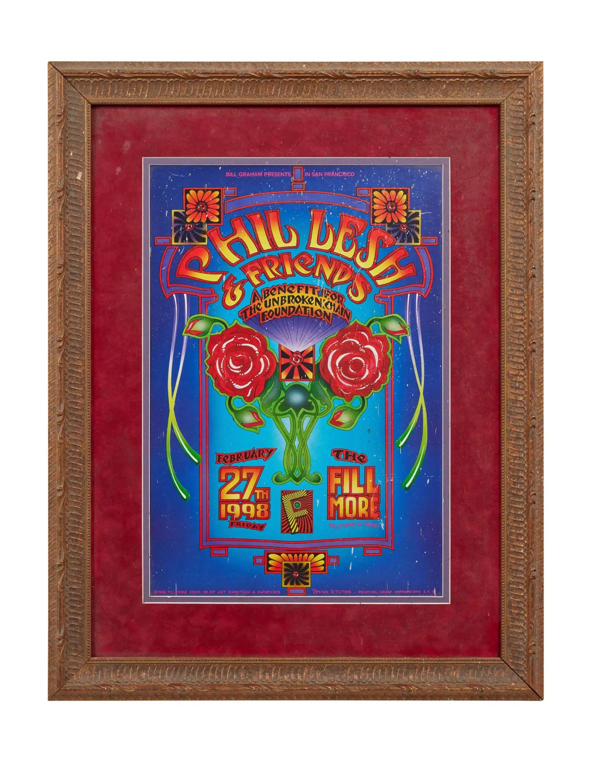 Lot #310  Phil Lesh and Friends 1998 “Benefit for the Unbroken Chain Foundation” Poster