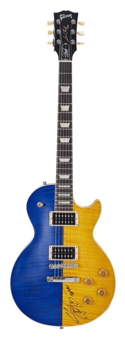 Lot #637. Slash | Gibson Gives Ukraine Relief Stage Played and Signed 2022 Gibson Slash Les Paul with Notebook and Photos Lot #637 Slash Gibson Gives Ukraine Relief Stage Played and Signed 2022 Gibson Slash Les Paul with Notebook and Photos