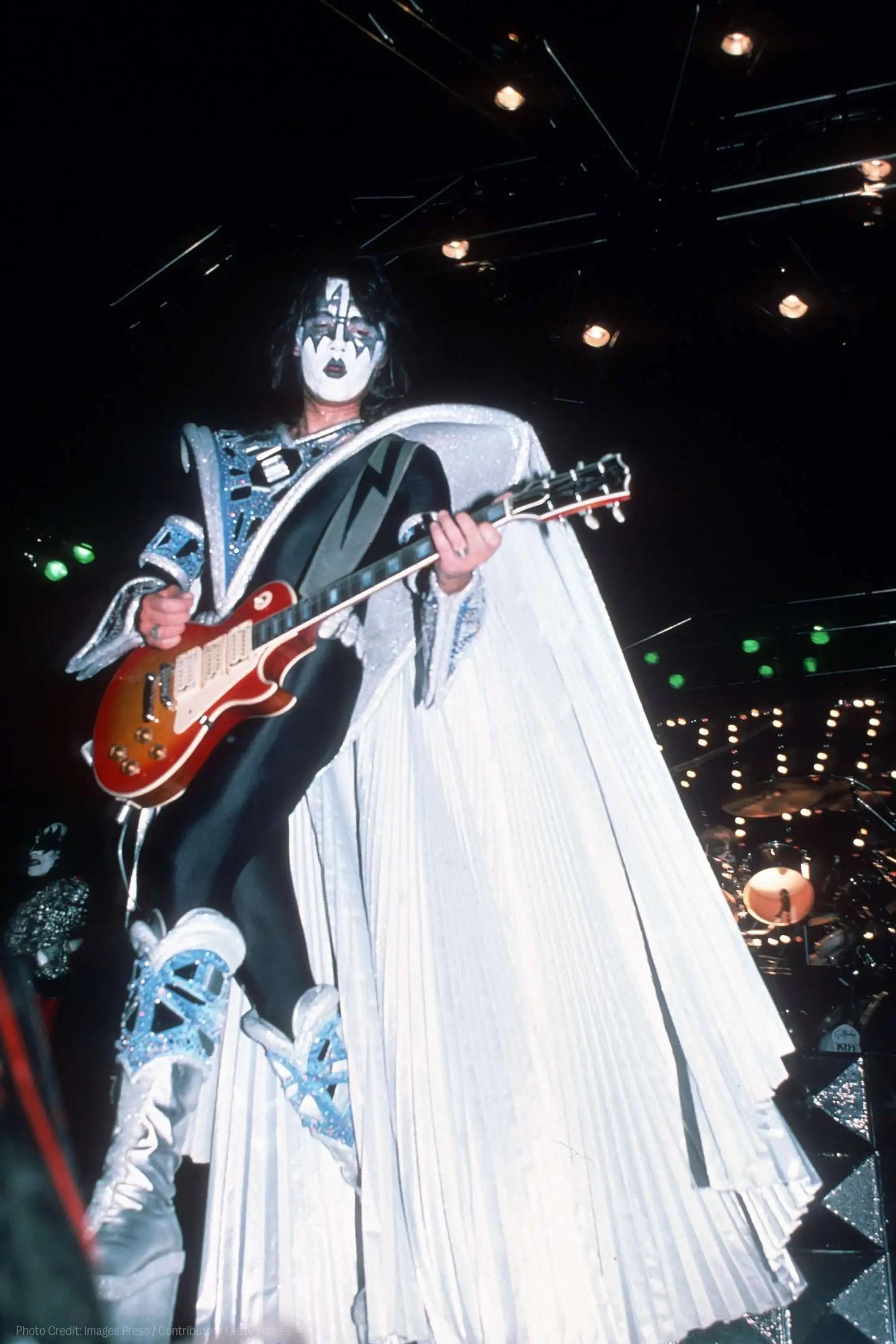 Ace Frehley performing on stage with his #1 “Budokan” 1975 Gibson Les Paul Custom