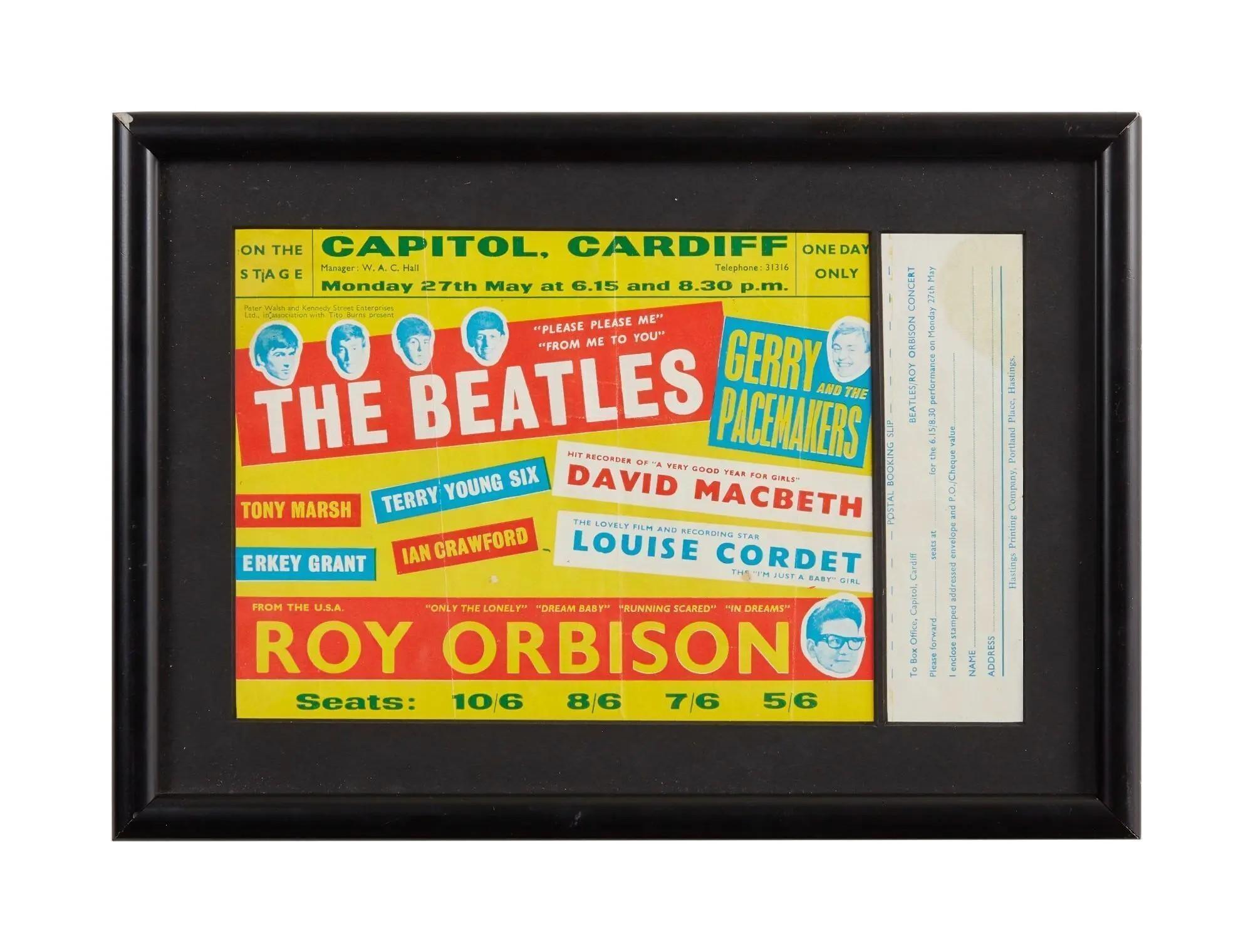 a beatles cardiff concert handbill