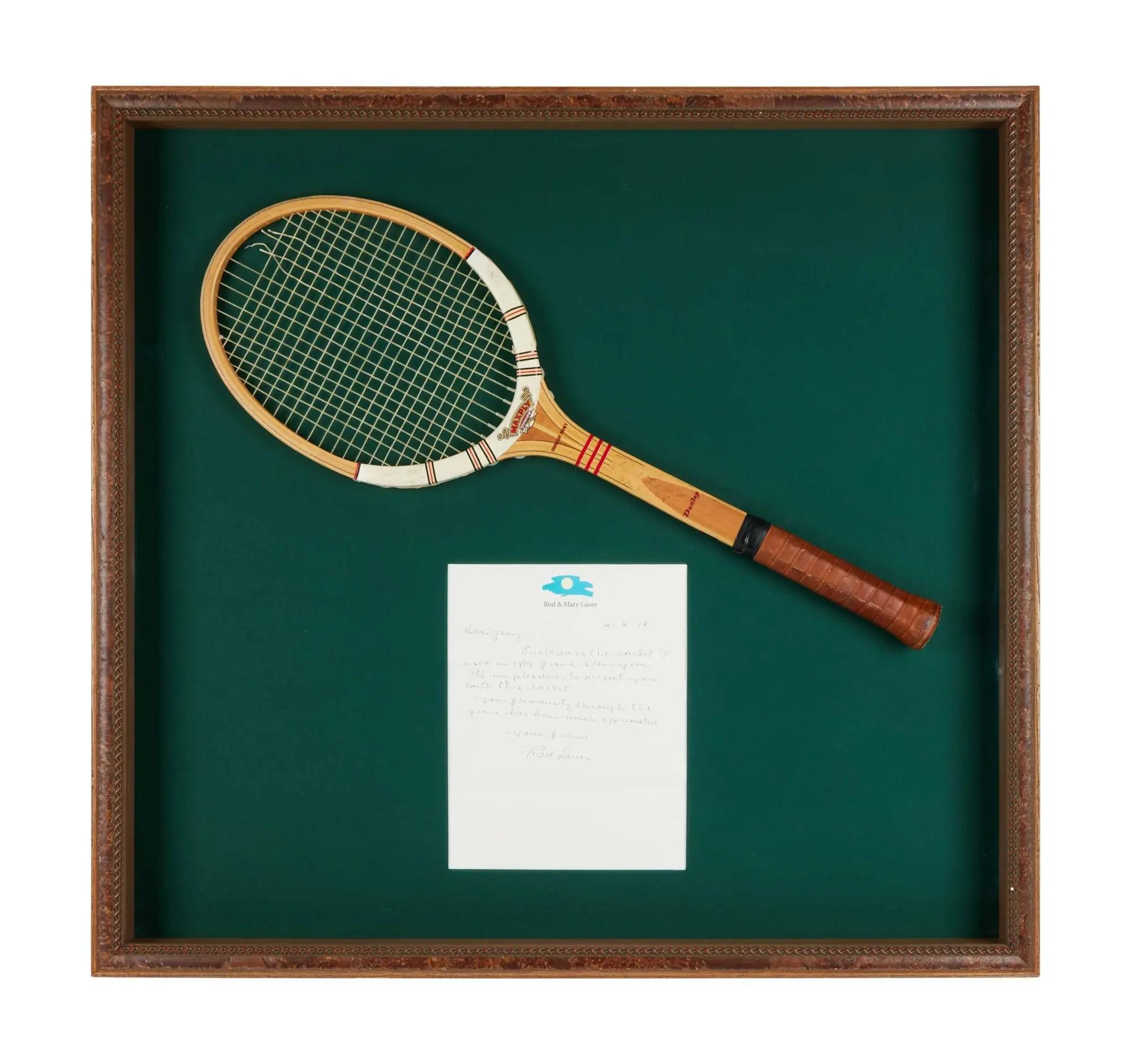 Lot #275  Jerry Weintraub Rod Laver 1969 US Open Tennis Racket