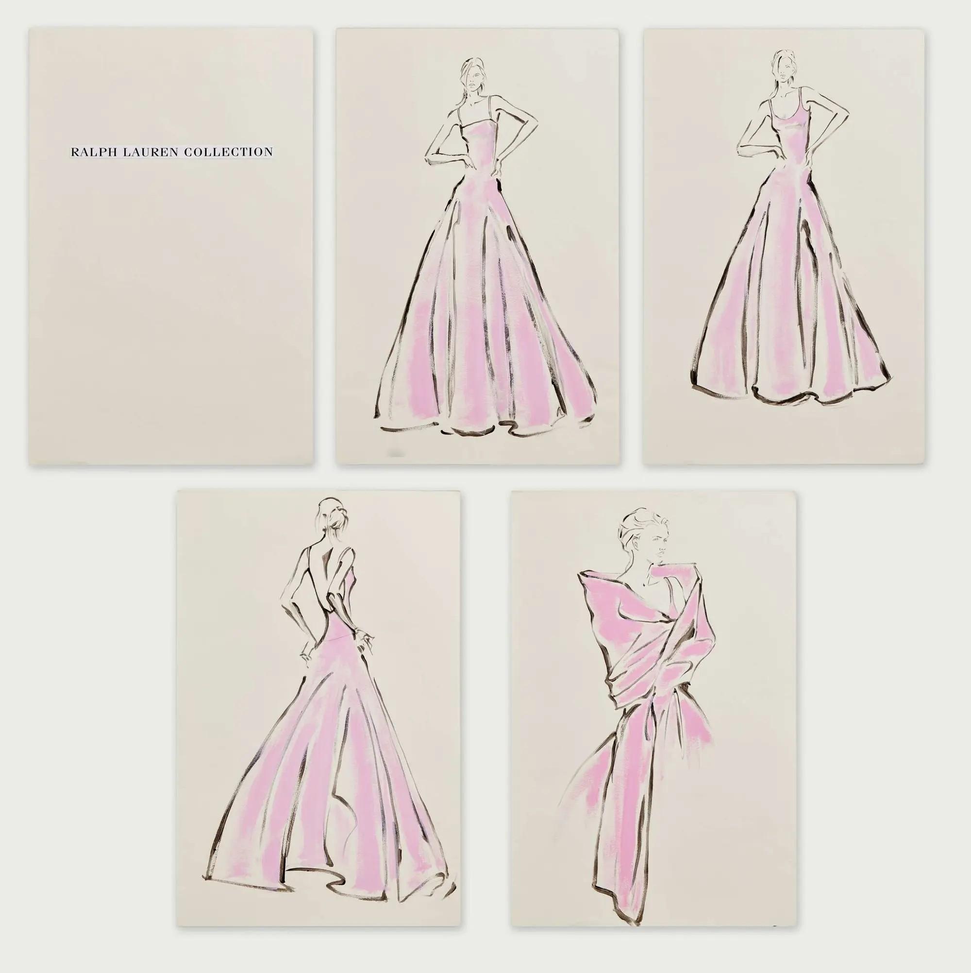 Lot 11 Gwyneth Paltrow  1999 Ralph Lauren Collection Academy Gown Illustrations