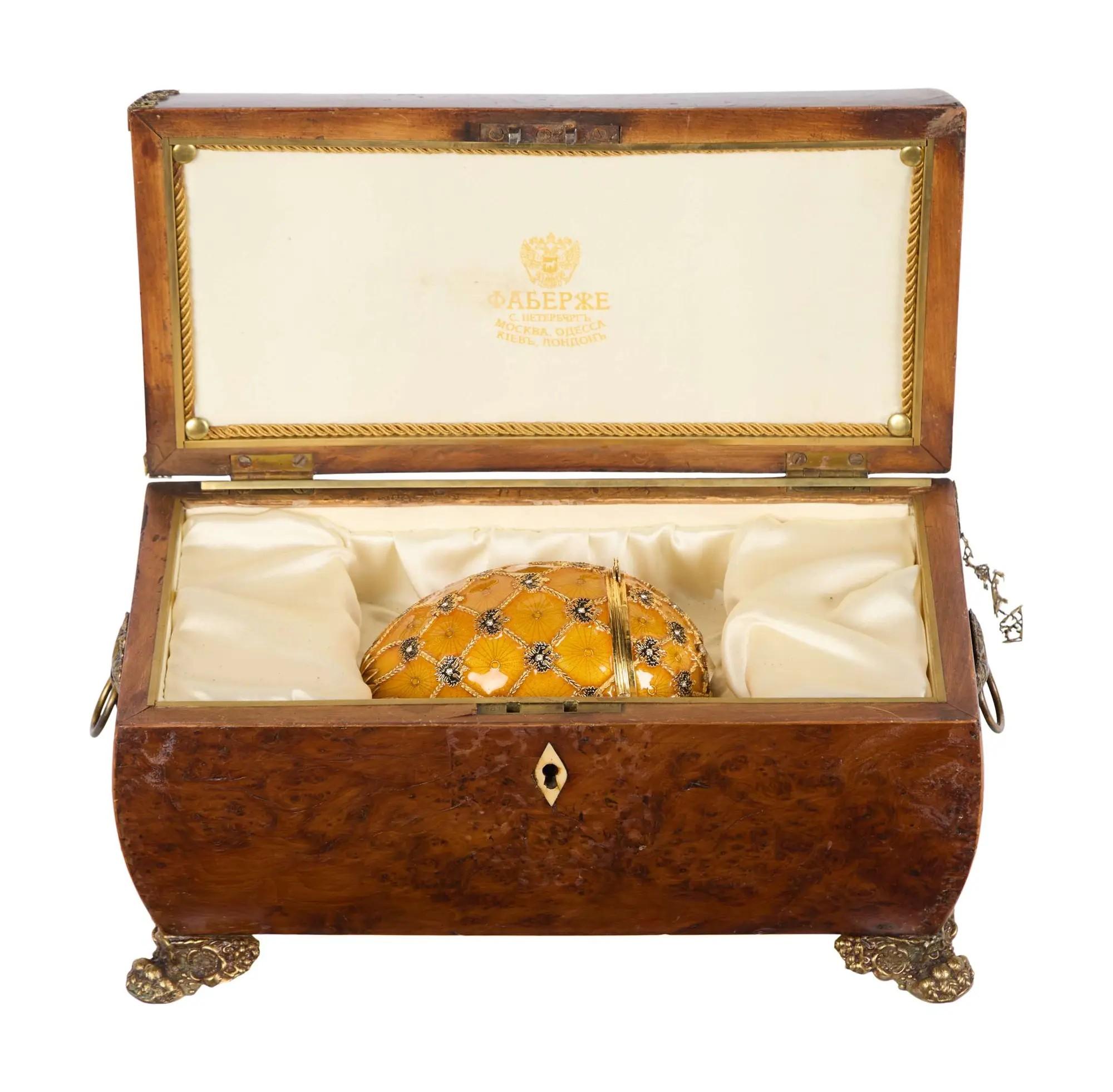 Lot #29 Jerry Weintraub “Ocean’s Twelve” Faberge Egg and Pedestal