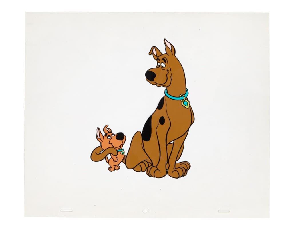 scooby doo and snoopy are sitting next to each other on a white background .