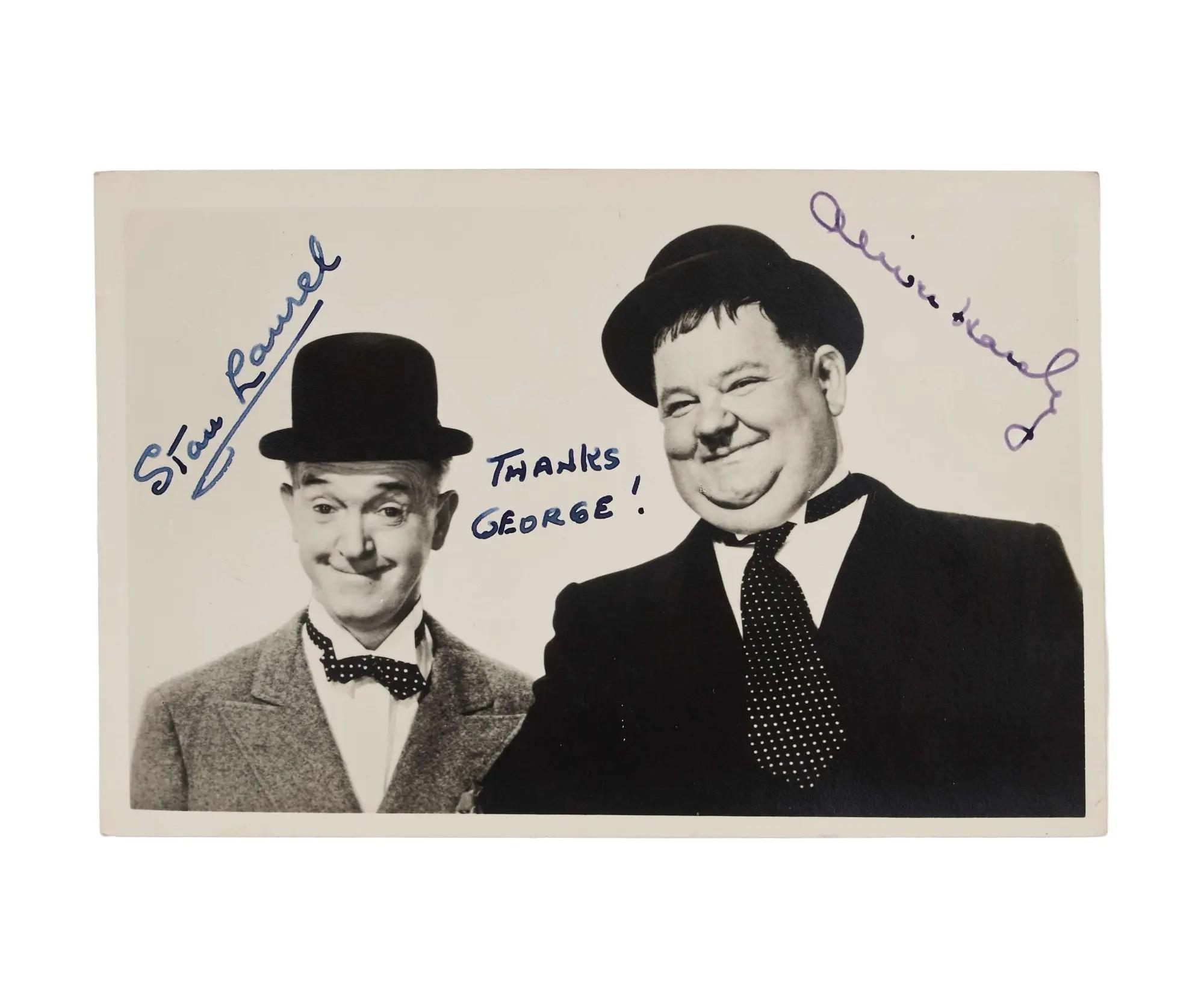 Lot #178  Stan Laurel 1955-1960 Extraordinary and Massive Collection of Handwritten and Typed Letters to a Superfan