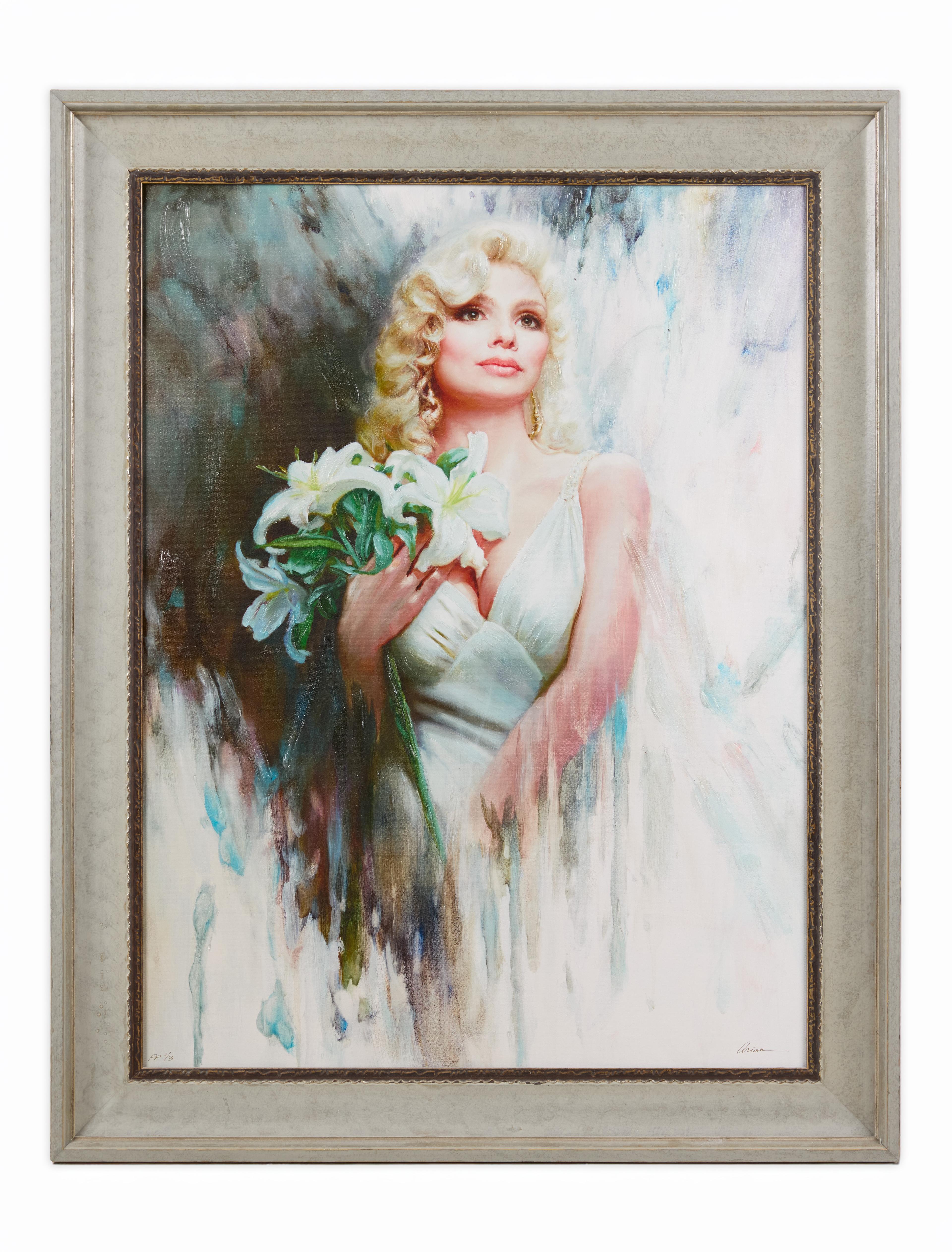 A painting of actress Loni Anderson