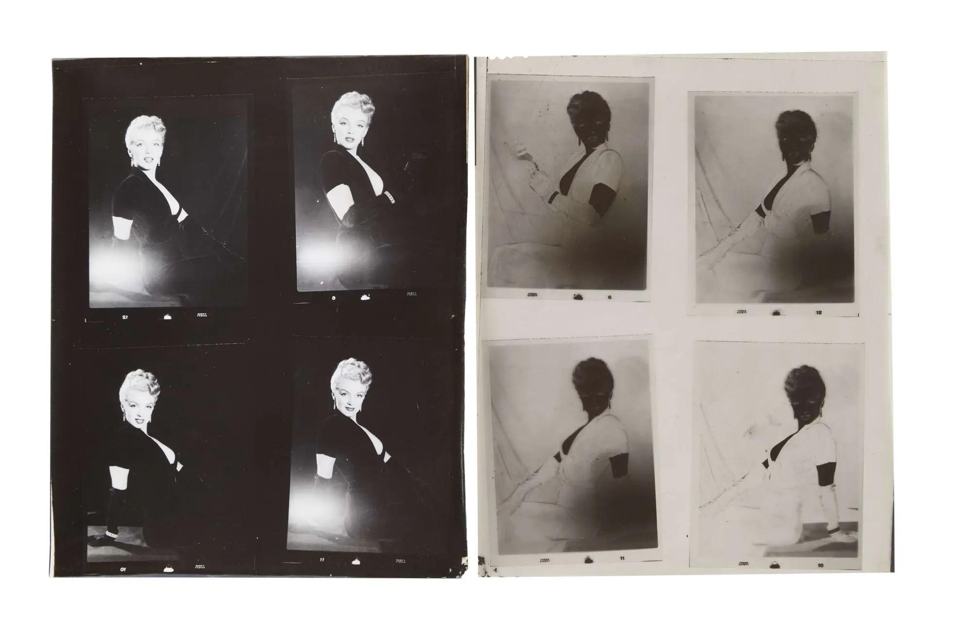 Lot #153. Marilyn Monroe | 1950/1960s Black and White Contact Sheet and Negative by Ed Clark Lot #153 Marilyn Monroe 1950/1960s Black and White Contact Sheet and Negative by Ed Clark