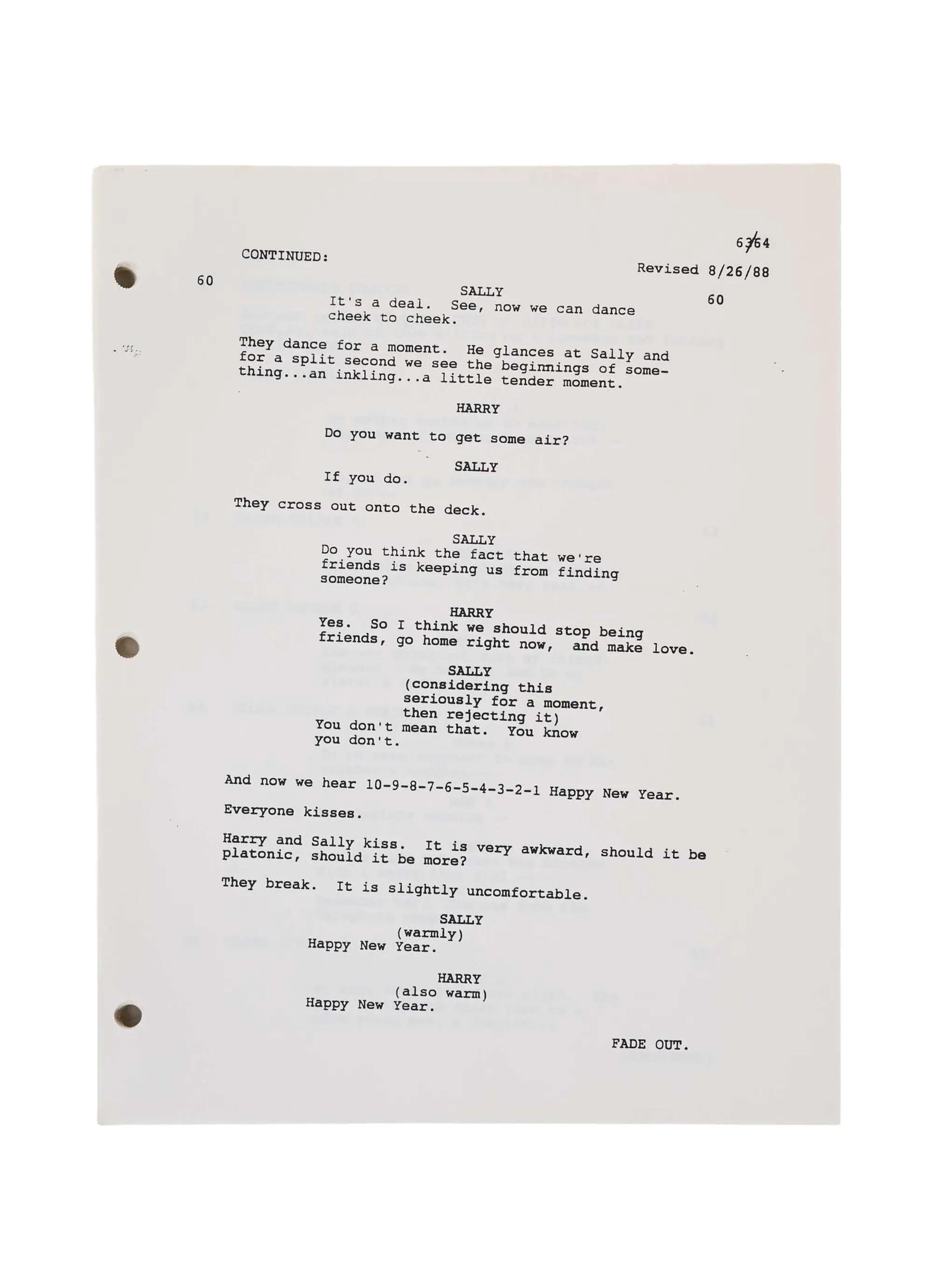 Lot #198  Rob Reiner 1989 “When Harry Met Sally…” Script