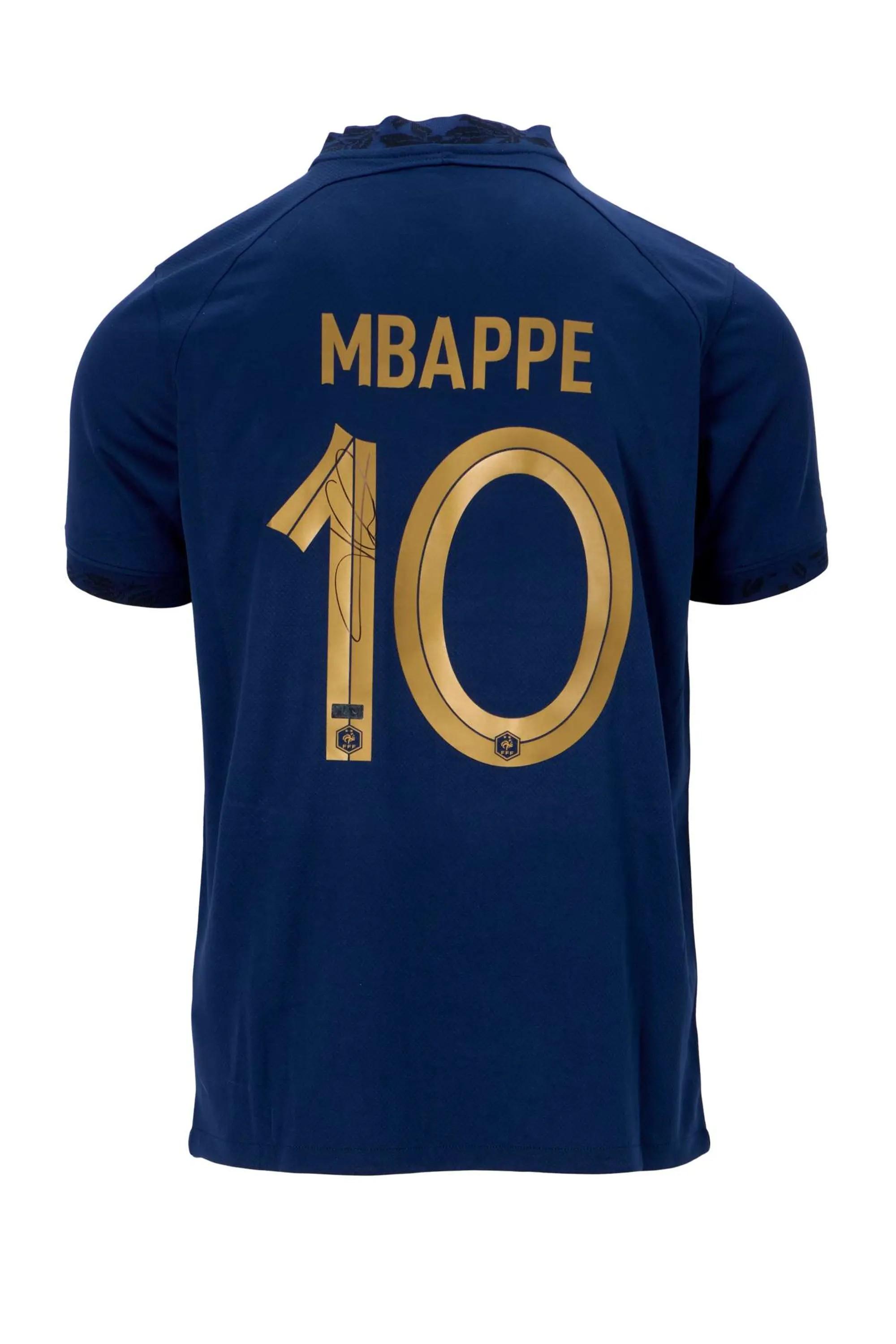 Lot #241  Kylian Mbappe Signed France Commemorative Jersey (Panini)
