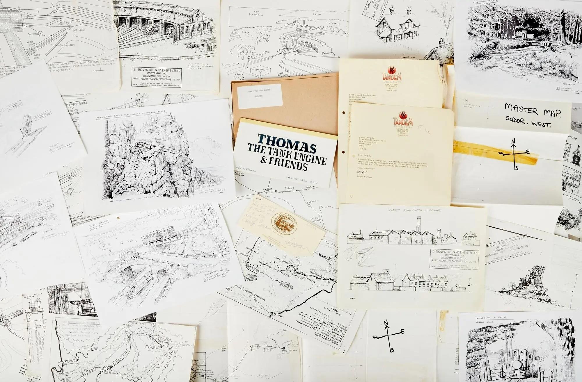 a collection of sketches for thomas the tank engine