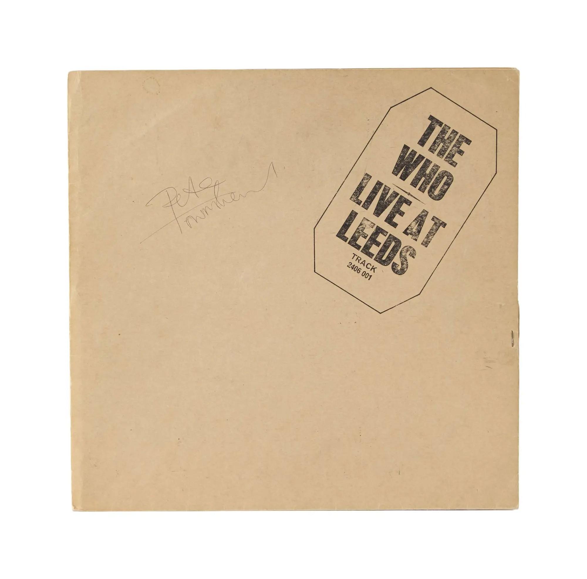 Lot #2  The Who Pete Townshend Signed “Live at Leeds” Record Album