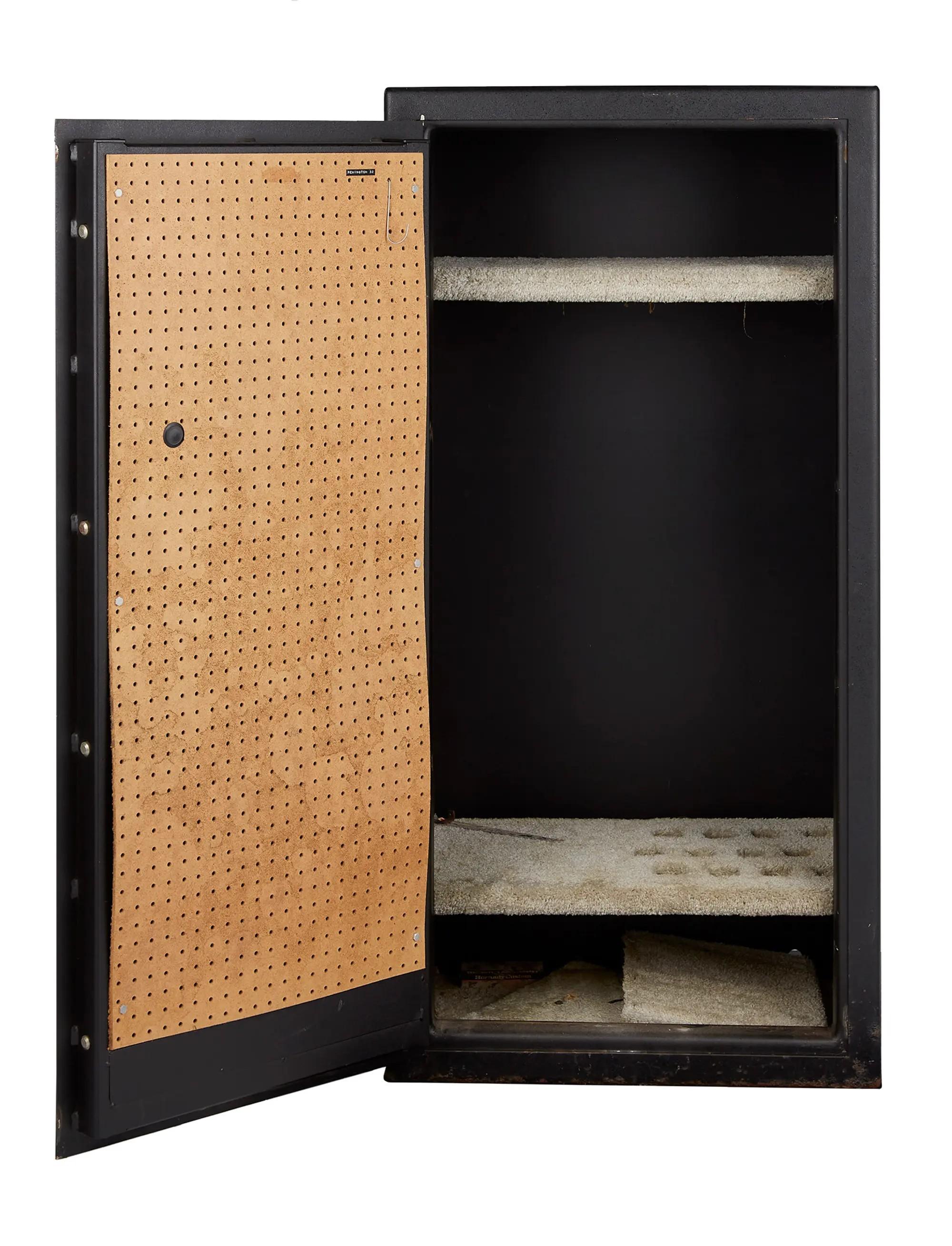 a photo of an open safe which is empty
