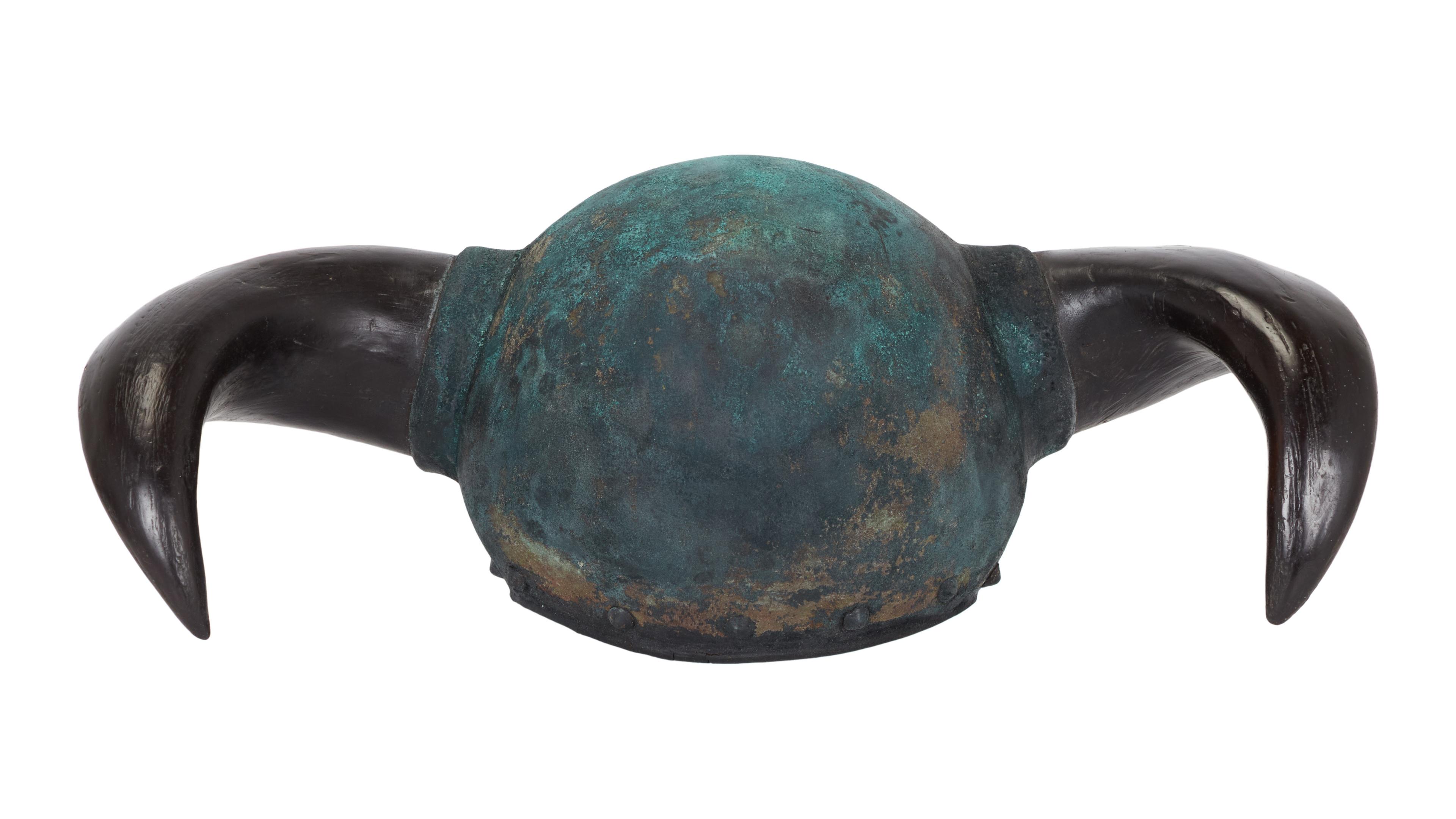 Labyrinth | Goblin Helmet a dark green and black helmet with black horns