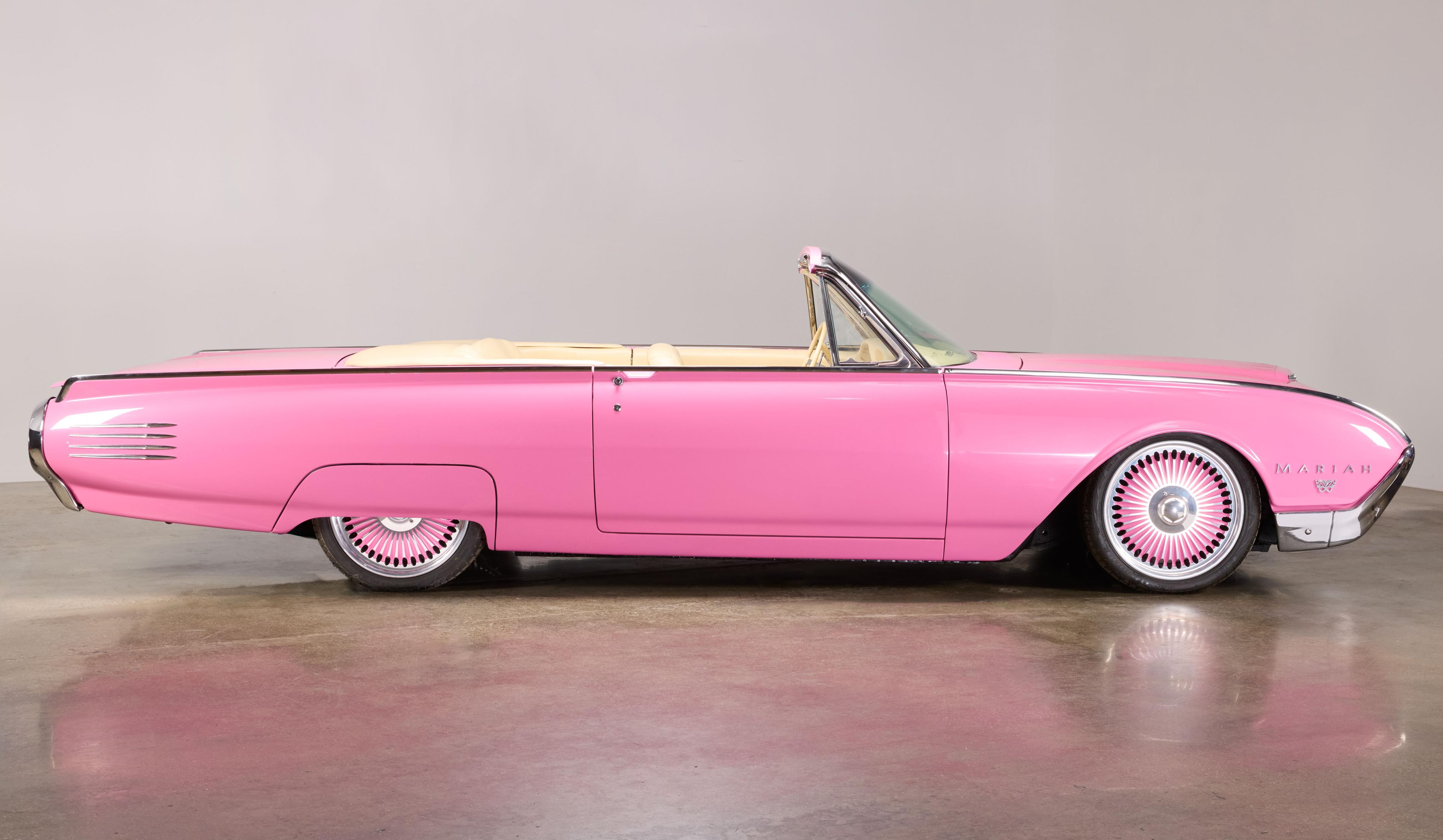 Mariah Carey | 1961 Ford Thunderbird Stage-Used In 2015-2017 "Mariah Pink classic convertible car with custom matching wheels.