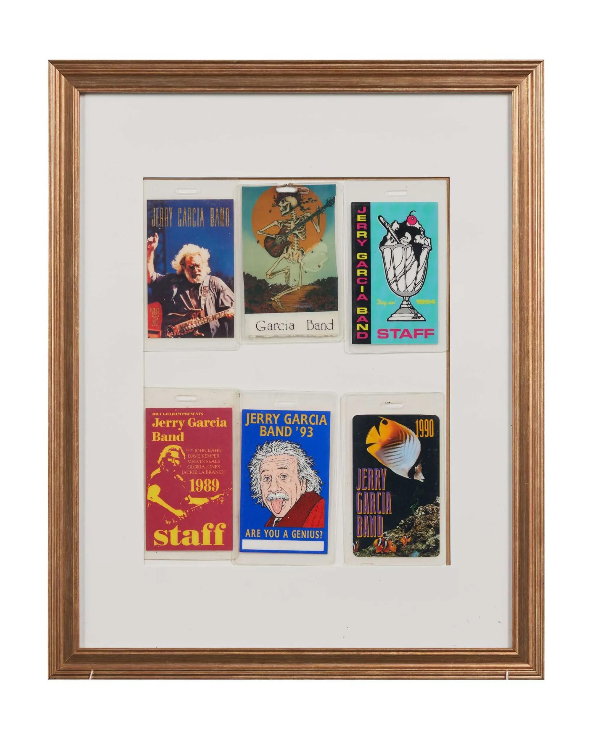 Lot #250 Jerry Garcia Band Framed 1990s Backstage Passes