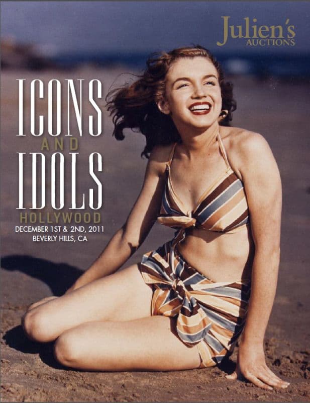 A poster for Julien's Auctions with Marilyn Monroe