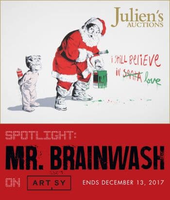 A poster for Julien s Auction spotlight on Mr. Brainwash