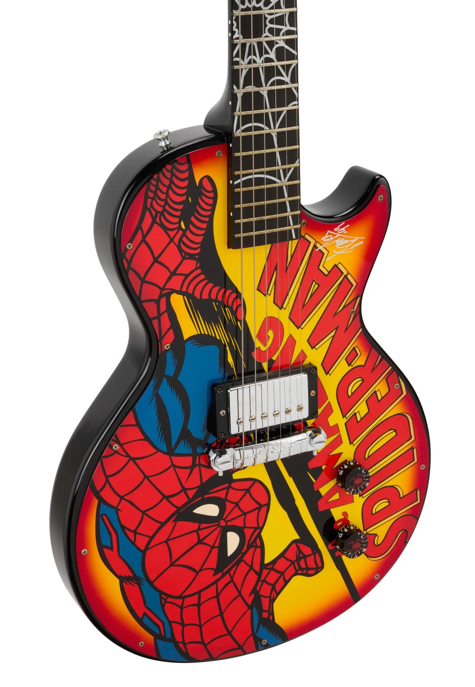Stan Lee Signed Gibson Web Slinger One Les Paul Junior with Spider Man Graphic