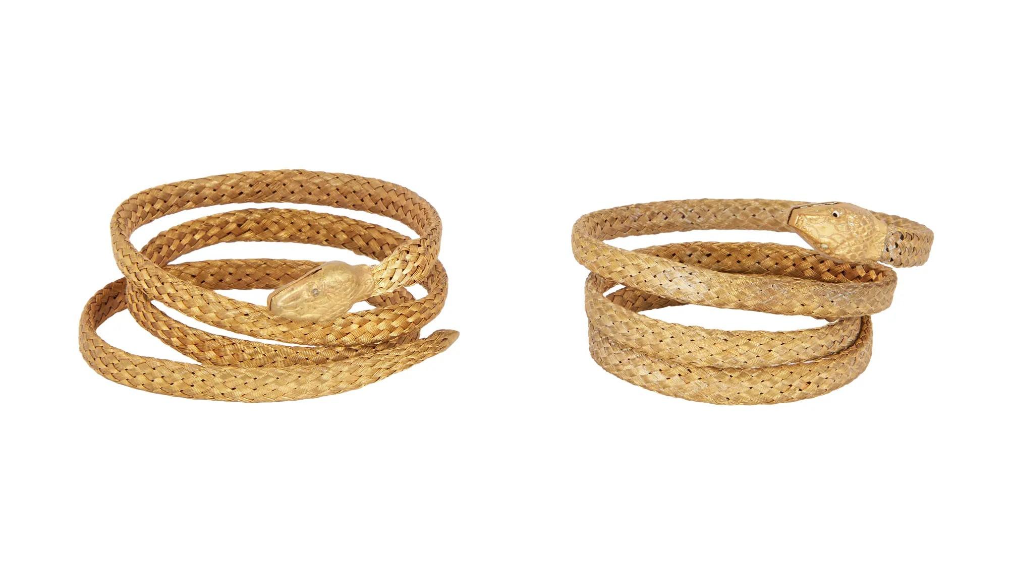 Lot #183. Joan Collins | Bracelets Related to "Cleopatra" by Joseff Lot #183 Joan Collins Bracelets Related to "Cleopatra" by Joseff