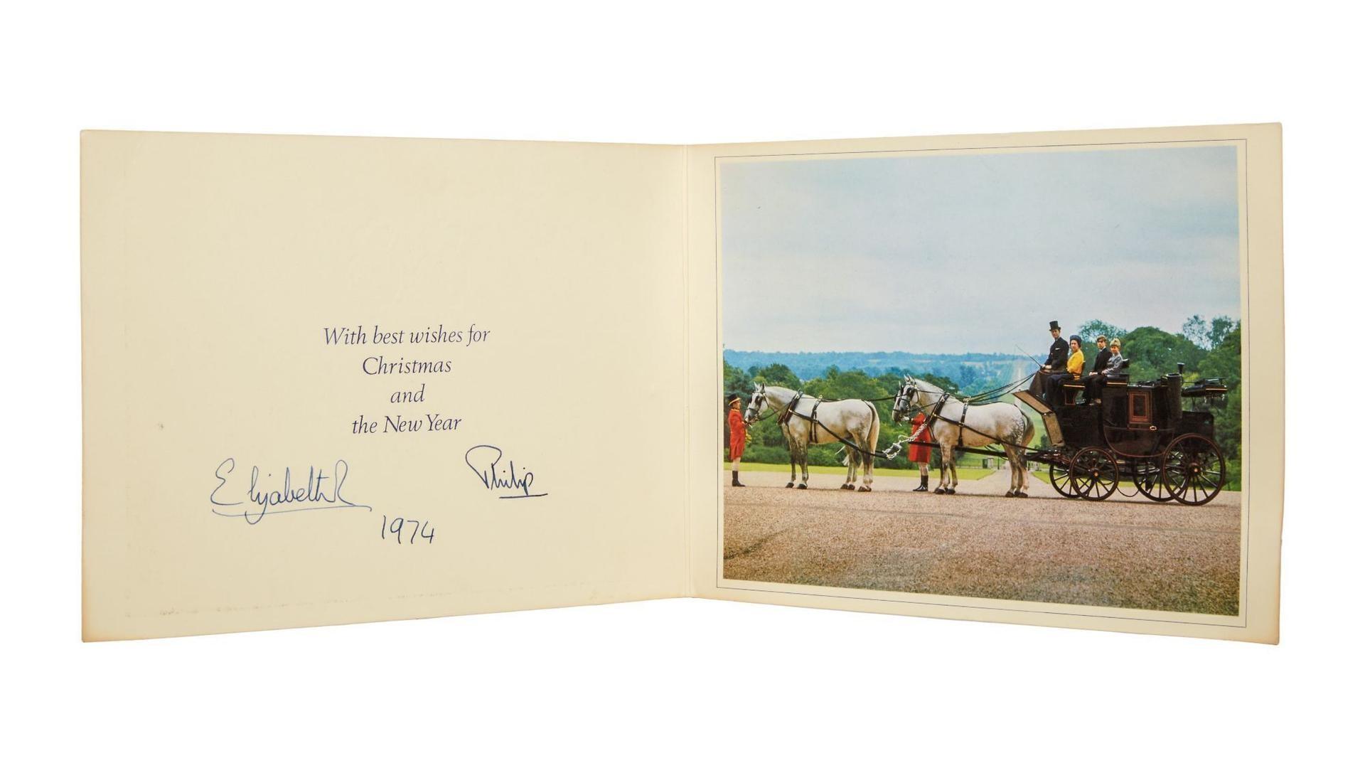 Queen Elizabeth II | 1974 Signed Christmas Card Queen Elizabeth II 1974 Signed Christmas Card