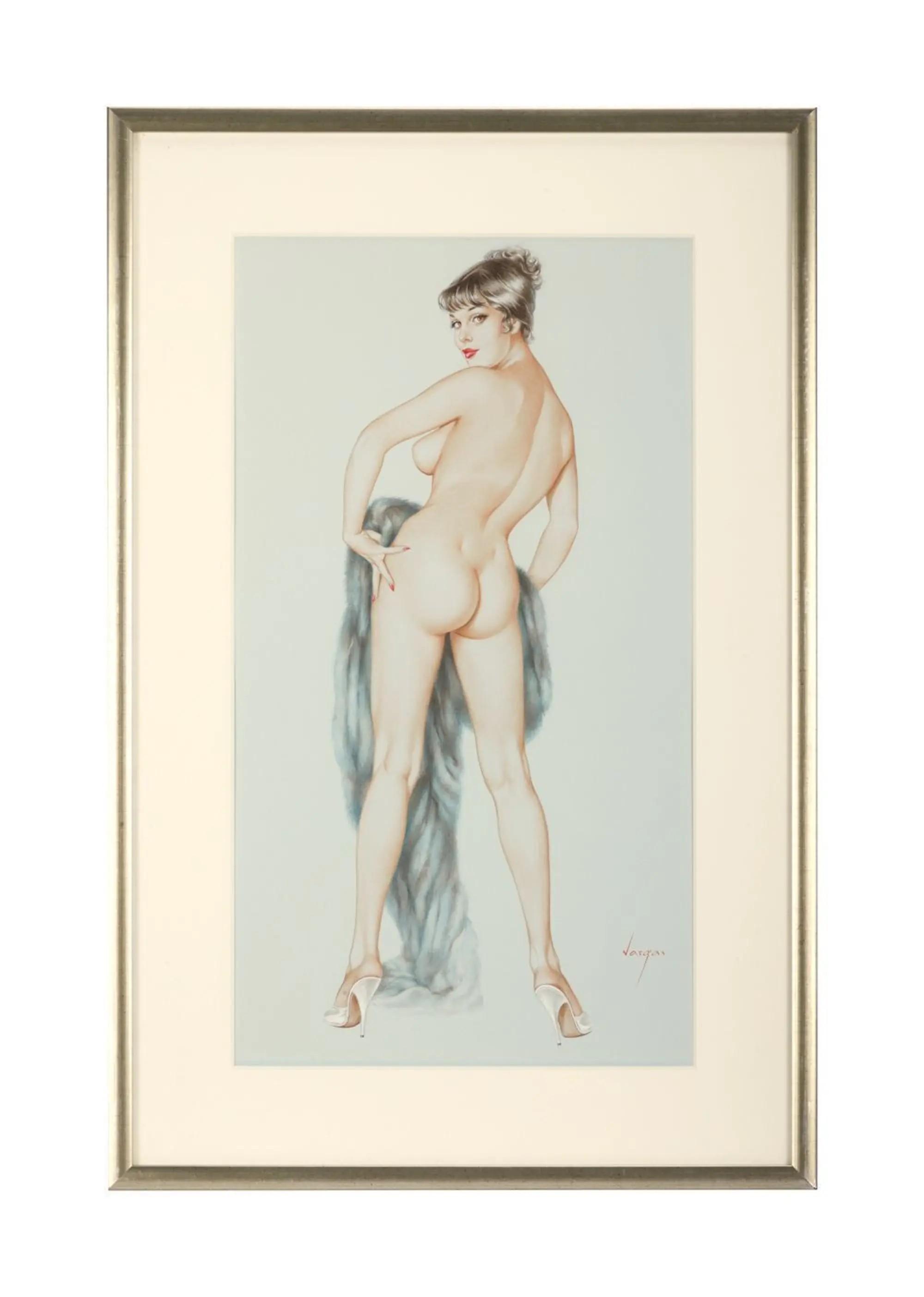 Playboy Alberto Vargas Girl Pinup May 1961 Watercolor Drawing