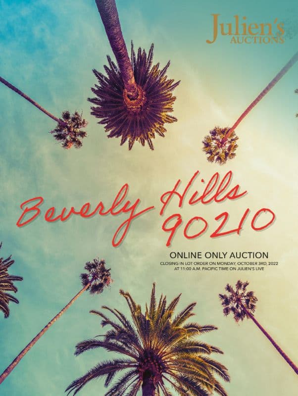 A poster for Julien's Auctions Beverly Hills 90210