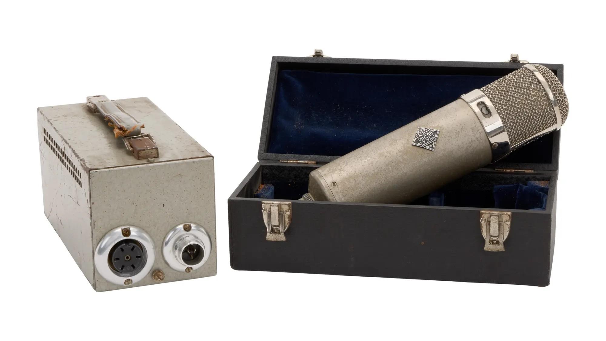 Lot #243. Florian Schneider | Neumann U47 Tube Condenser Mic with Case and Power Supply Lot #243 Florian Schneider Neumann U47 Tube Condenser Mic with Case and Power Supply
