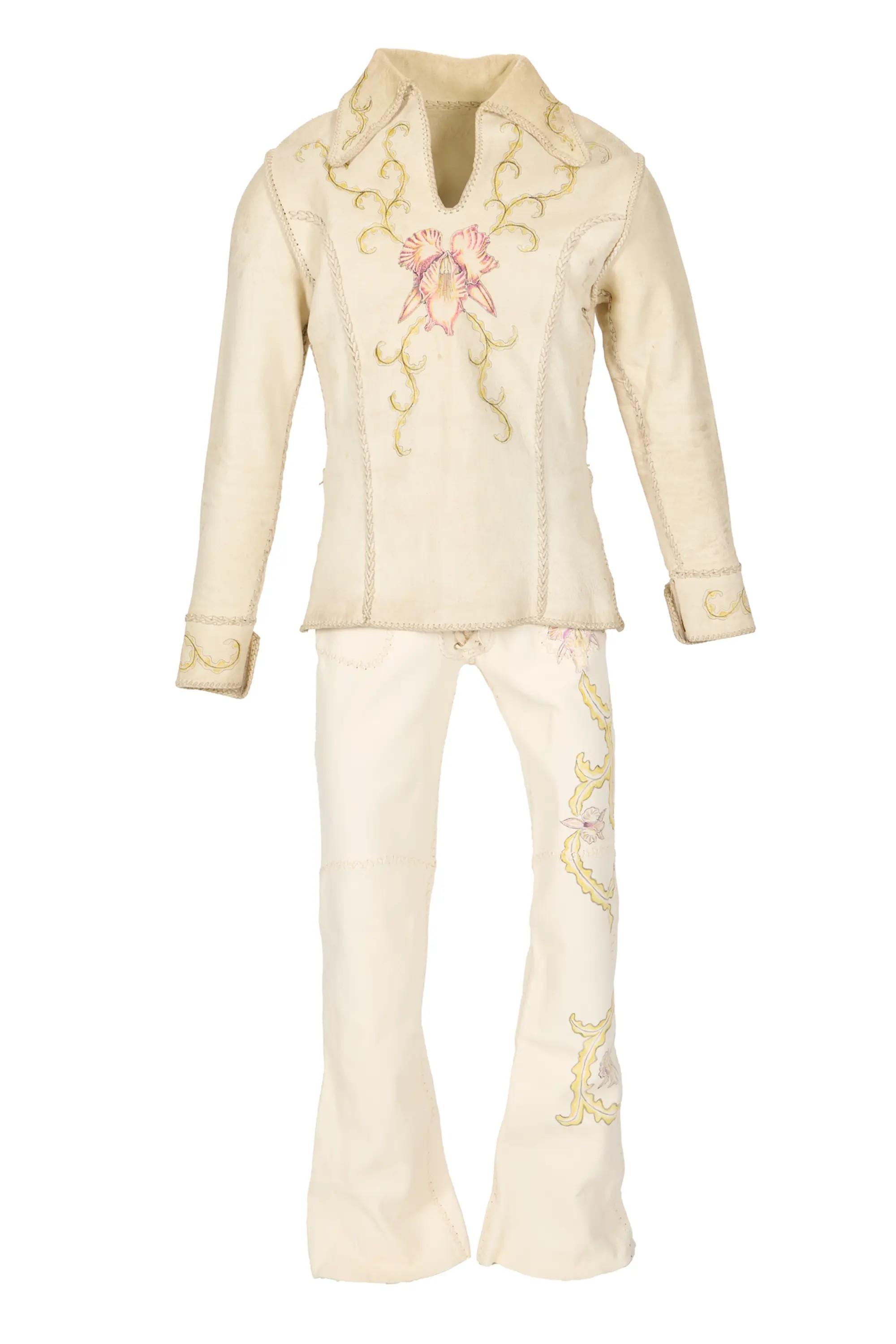 Lot #38. Elvis Presley | 1970s Custom-Made North Beach Leather Jacket with Pants Elvis Presley 1970s Custom-Made North Beach Leather Jacket with Pants