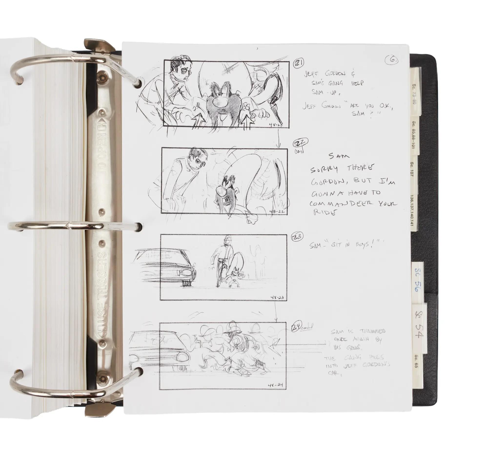 Looney Tunes Back in Action Storyboard Copy Binder