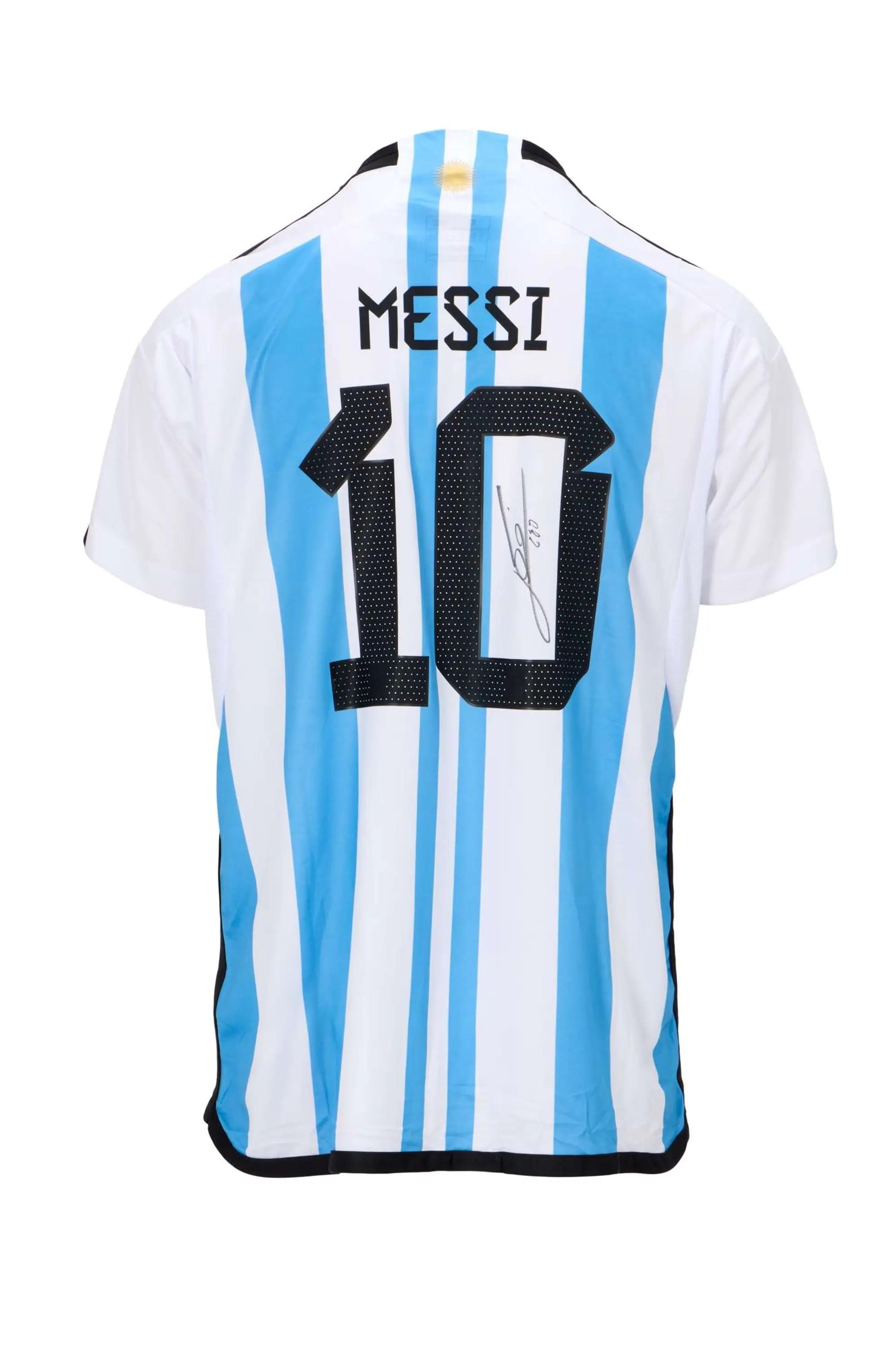 Lot #180  Lionel Messi Signed Argentina Commemorative Jersey (Icons)