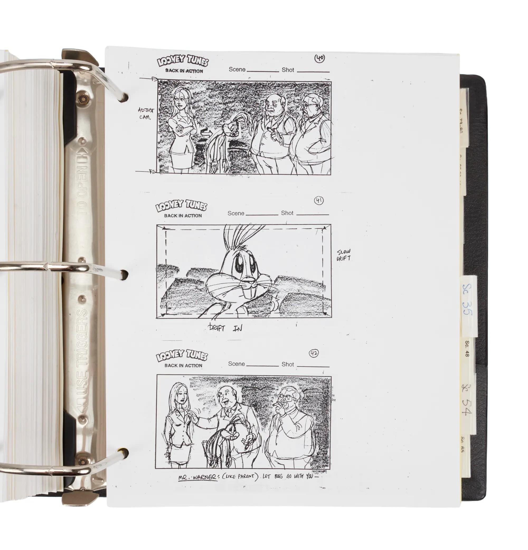 Looney Tunes Back in Action Storyboard Copy Binder