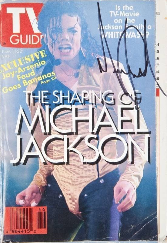 a tv guide signed by michael jackson