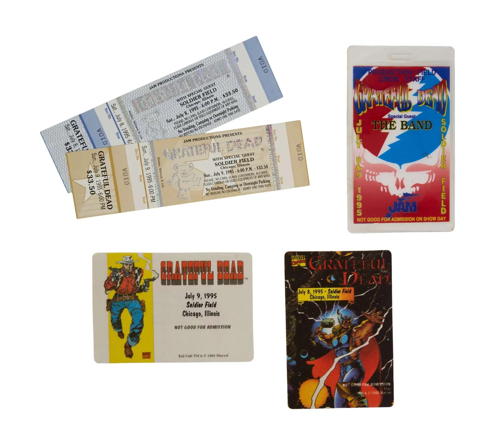 Lot #293 Grateful Dead 1995 Last Show Tickets and Backstage Passes