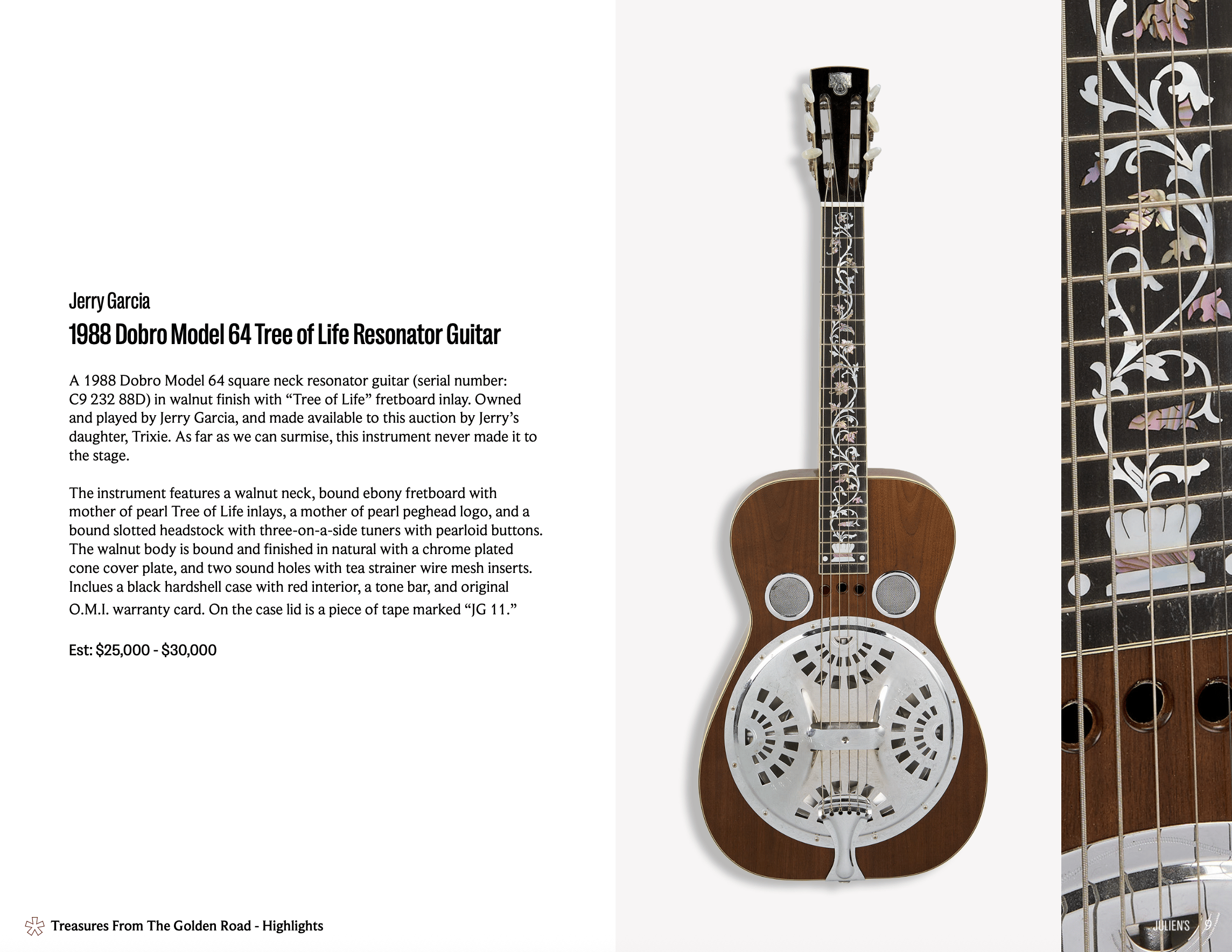 jerry garcia's three of life resonator guitar