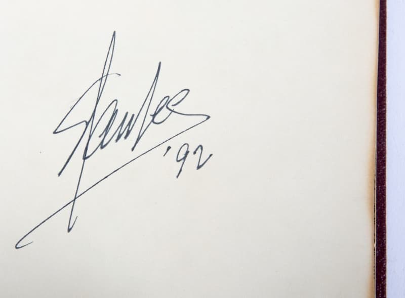 STAN LEE SIGNED CUSTOM BOUND HARDCOVER BOOK OF THE AMAZING SPIDER-MAN AND AMAZING FANTASY #15