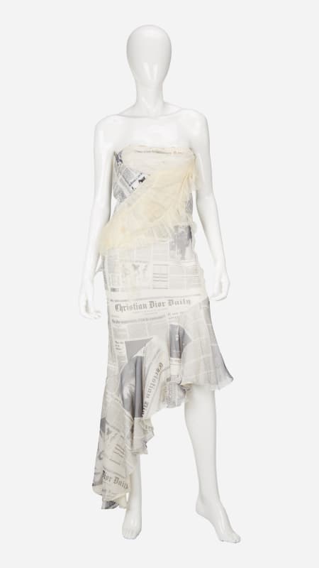 Christian Dior John Galliano For Dior Fall 2000 Newspaper Print Dress