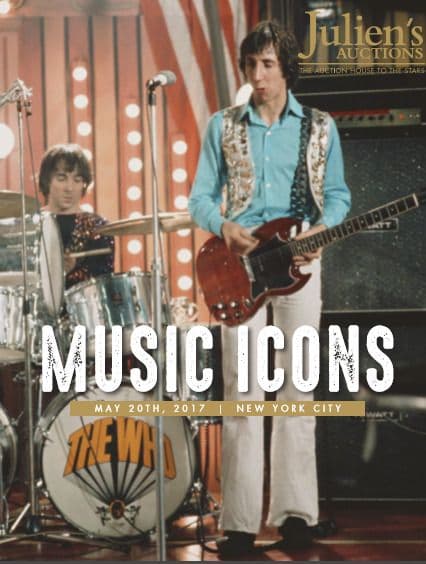A poster for Julien's Auctions featuring The Who