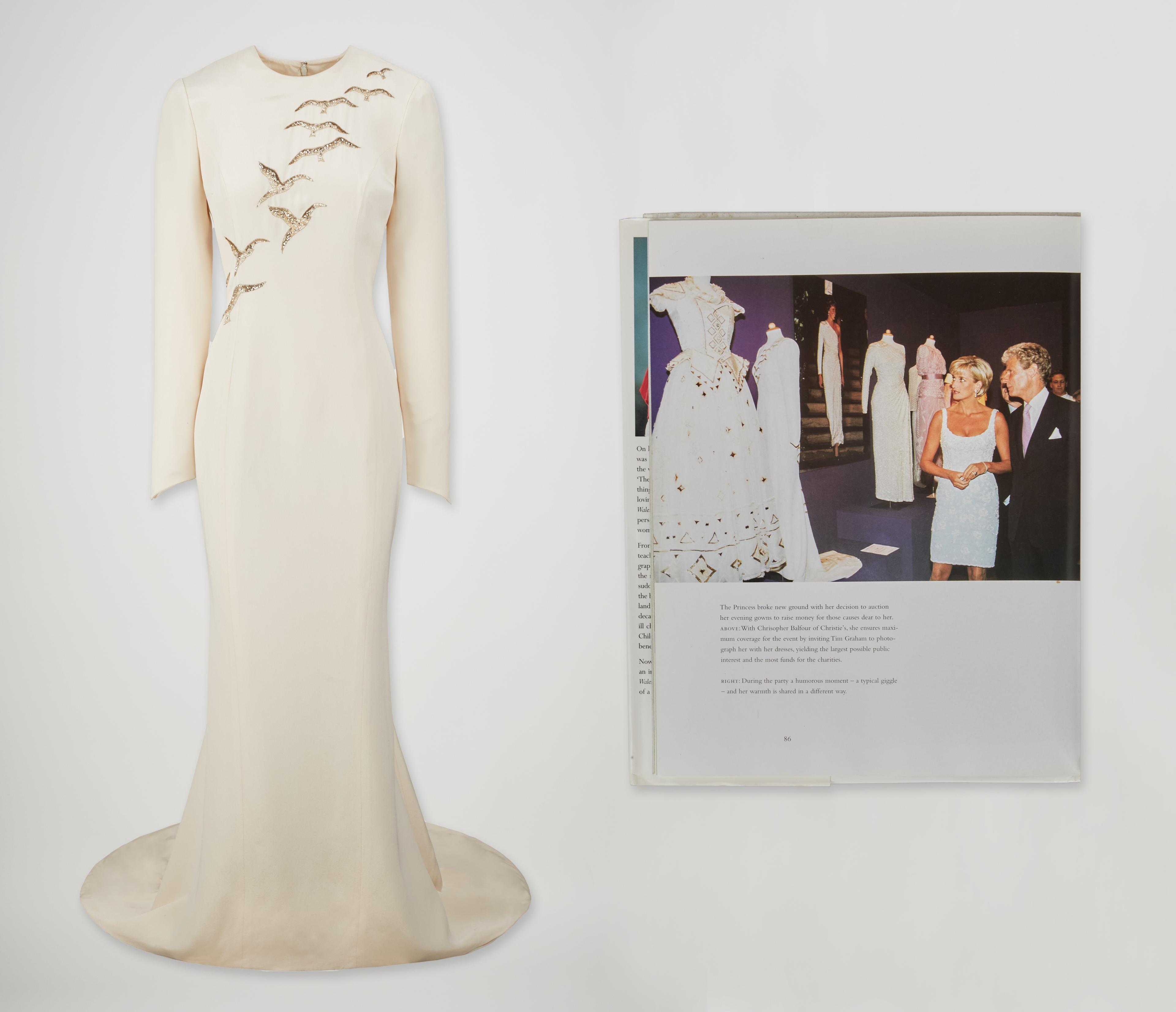 a white dress owned by princess diana with photo