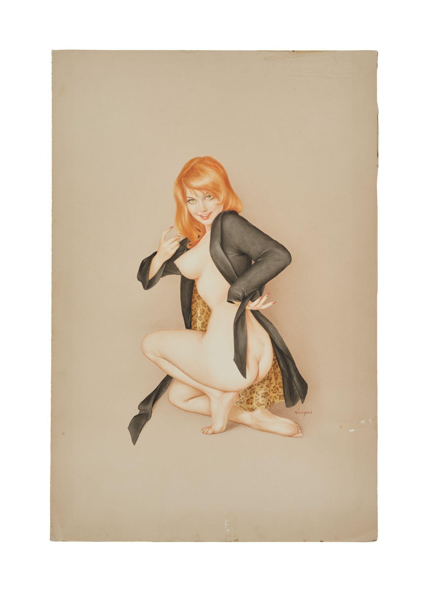 Playboy Alberto Vargas Red Head with Cheetah