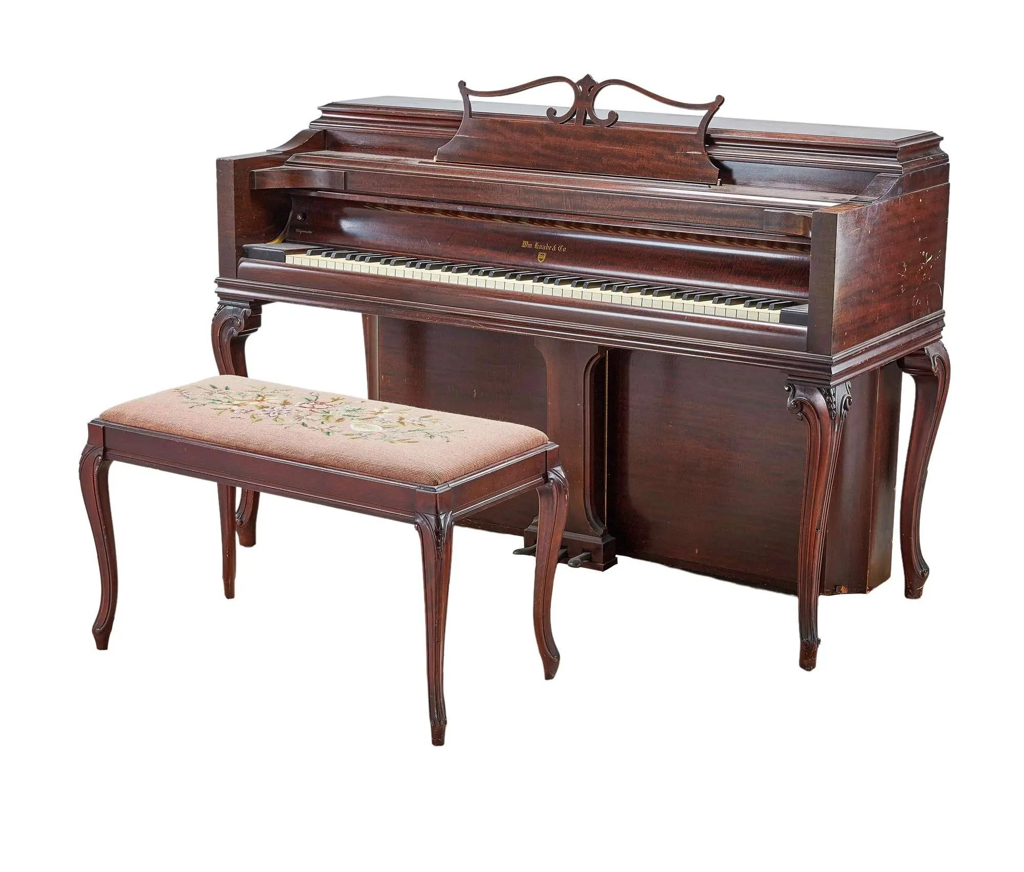 Lot #337  Anna Strasberg W.R. Knabe & Co. Upright Piano and Bench