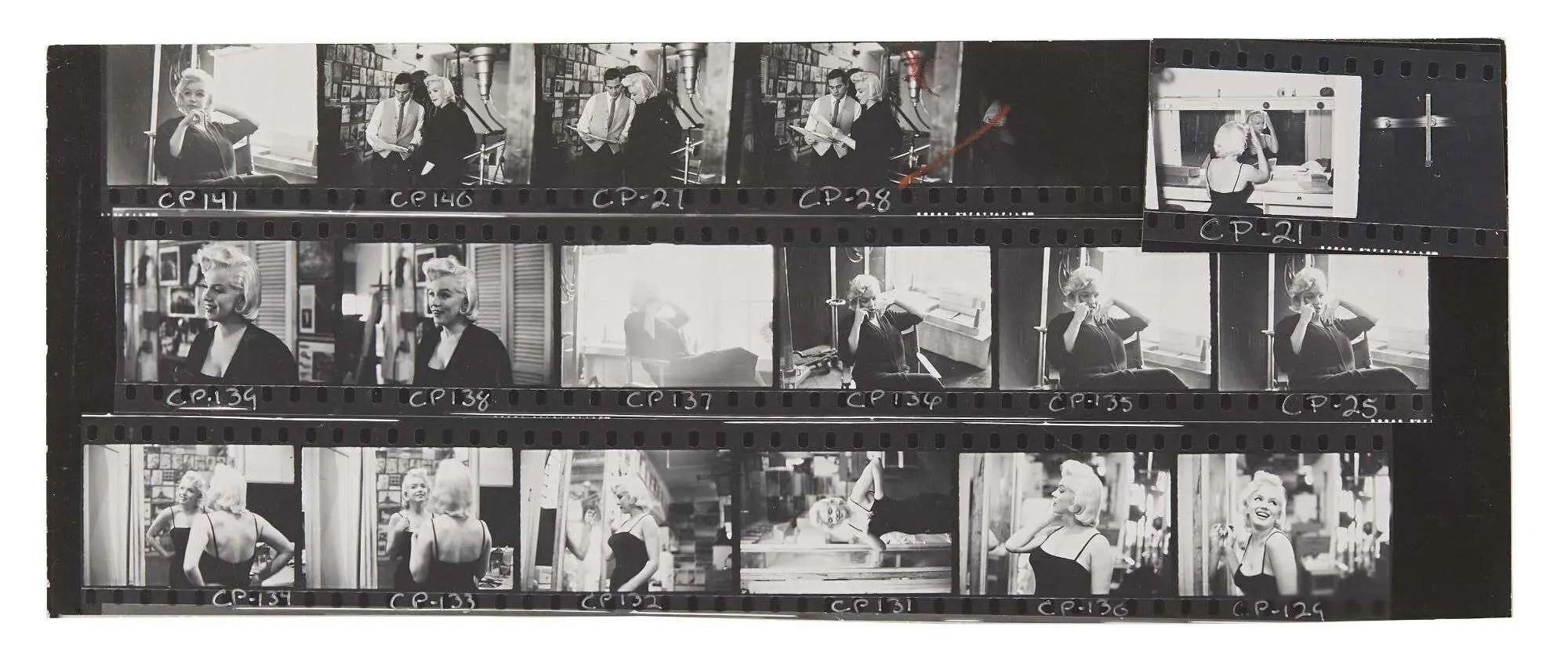 Lot #105. Marilyn Monroe | 1955 Rare Black and White Contact Sheet by Milton H. Greene Lot #105 Marilyn Monroe 1955 Rare Black and White Contact Sheet by Milton H. Greene