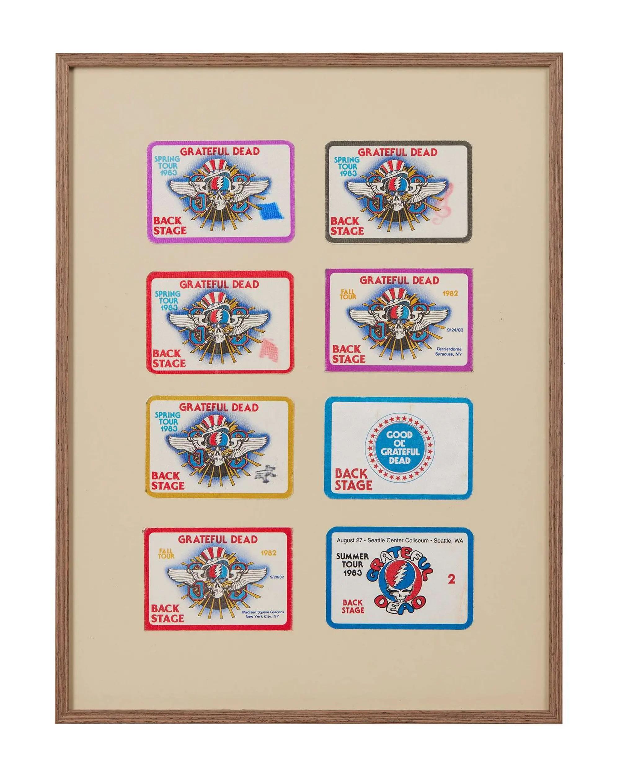 Lot #114 Grateful Dead Framed Early 1980s Backstage Passes