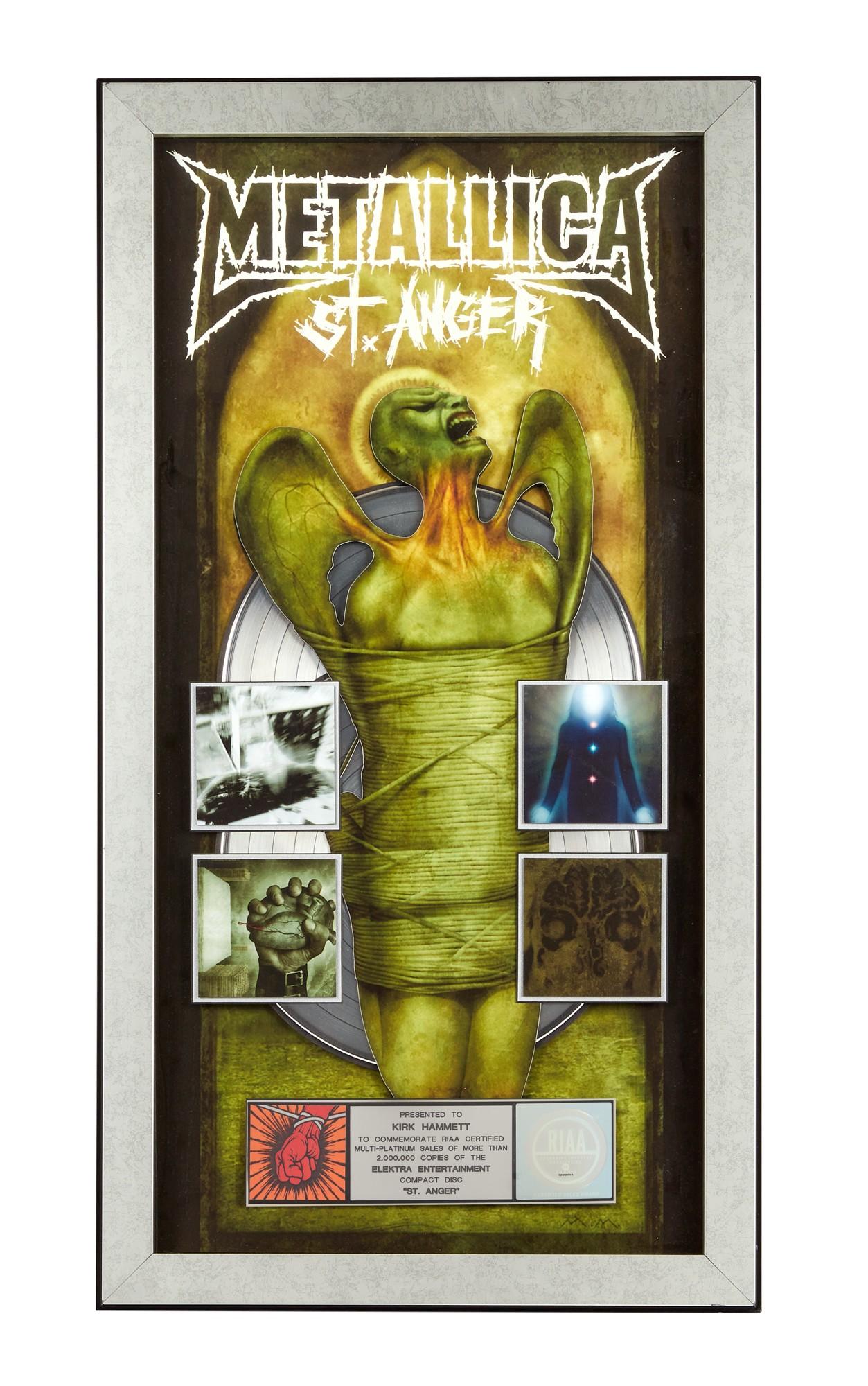 music plaque celebrating metallica music