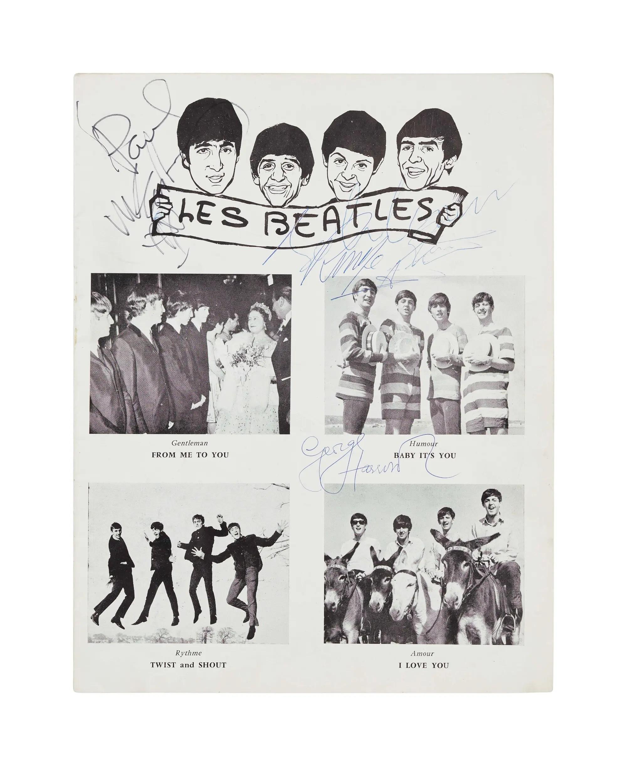 a beatles signed olympia theatre paris concert program