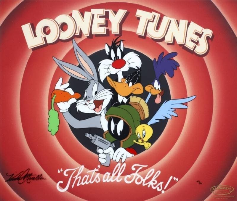 A WARNER BROTHERS CELLULOID "LOONEY TUNES…THAT'S ALL FOLKS!"