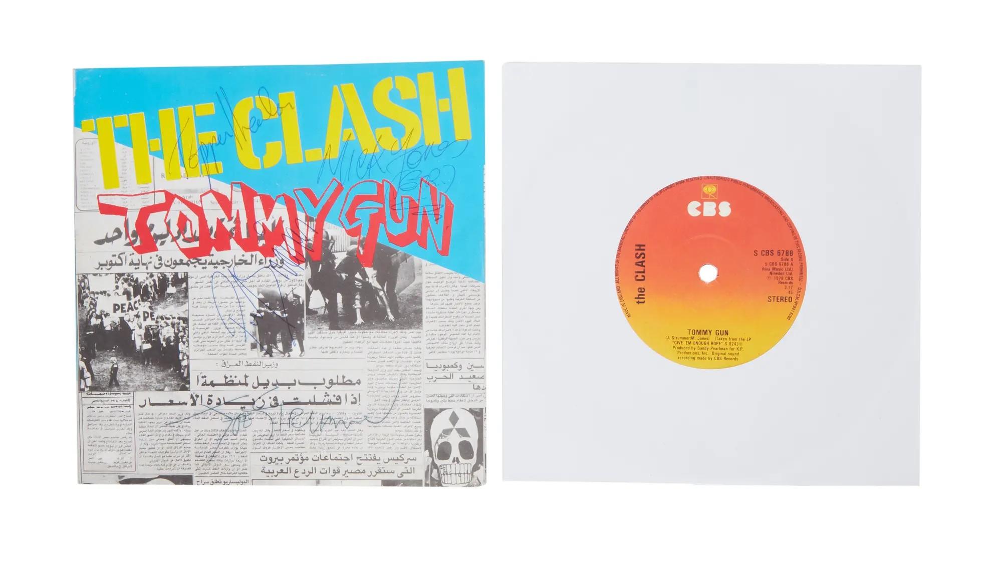 Lot #365. The Clash | Band Signed "Tommy Gun / 1 - 2 Crush on You" Record Single (UK) Lot #365 The Clash Band Signed "Tommy Gun / 1 - 2 Crush on You" Record Single (UK)