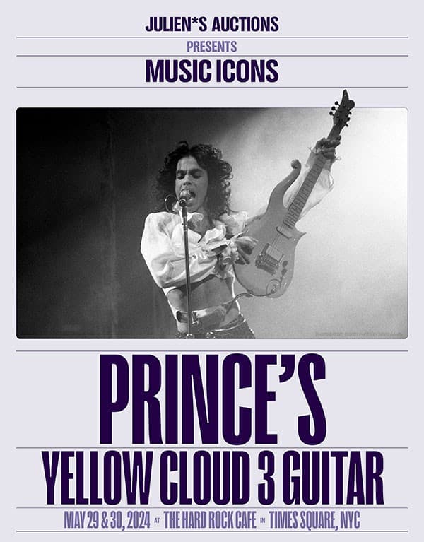 a poster for prince 's yellow cloud 3 guitar
